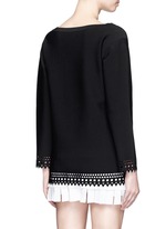 Back View -Click To Enlarge 'Vienne' bateau neckline geometric cutout top