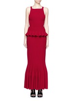 Figure View -Click To Enlarge Piqué knit fishtail skirt