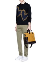 Figure View -Click To Enlarge 'Petit Ami' suede and leather tote bag