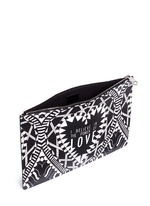 Detail View -Click To Enlarge 'Power of Love' large slogan print zip pouch