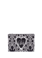Main View -Click To Enlarge 'Power of Love' large slogan print zip pouch