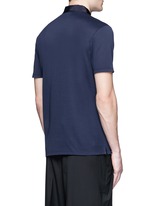 Back View -Click To Enlarge Slim fit grosgrain collar polo shirt