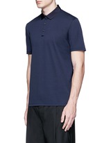 Front View -Click To Enlarge Slim fit grosgrain collar polo shirt