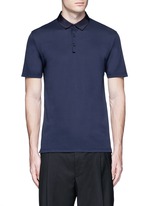 Main View -Click To Enlarge Slim fit grosgrain collar polo shirt