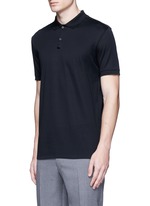 Front View -Click To Enlarge Slim fit ribbon shoulder polo shirt