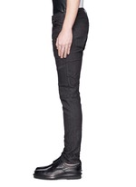 Detail View -Click To Enlarge Biker raw denim skinny jeans