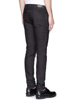 Back View -Click To Enlarge Biker raw denim skinny jeans