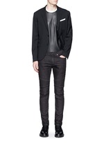 Figure View -Click To Enlarge Biker raw denim skinny jeans