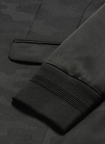 Click To Enlarge Bomber sleeve camouflage jacquard blazer