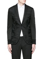 Main View -Click To Enlarge Bomber sleeve camouflage jacquard blazer