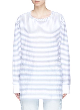 Main View - Click To Enlarge Main View - Click To Enlarge - bassike - Rib cuff stripe poplin top