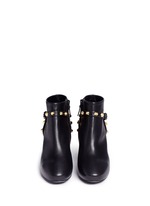 Front View -Click To Enlarge 'Classic' stud harness leather ankle boots