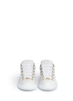 Front View -Click To Enlarge 'Arena' creased lambskin leather sneakers