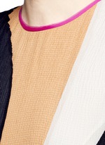 Detail View -Click To Enlarge 'Rebecca' colourblock silk seersucker midi dress