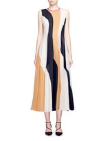 Main View -Click To Enlarge 'Rebecca' colourblock silk seersucker midi dress