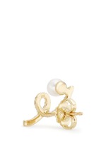 Detail View -Click To Enlarge 'Unstable' diamond pavé pearl 18k gold earrings