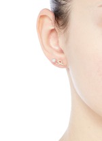 Figure View -Click To Enlarge 'Unstable' diamond pavé pearl 18k gold earrings