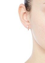 Figure View -Click To Enlarge 'TPLT' diamond pavé hook pearl 18k gold earrings