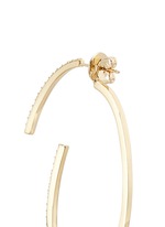 Detail View -Click To Enlarge 'Converge' diamond pavé 18k gold hoop earrings