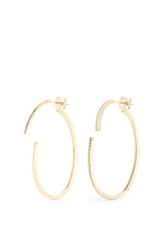Main View -Click To Enlarge 'Converge' diamond pavé 18k gold hoop earrings