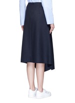 Back View -Click To Enlarge Drape front wool midi skirt