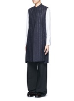 Front View -Click To Enlarge Pinstripe revers lapel long vest