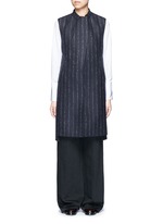 Main View -Click To Enlarge Pinstripe revers lapel long vest