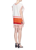 Back View -Click To Enlarge 'Kidan' stripe waffle knit cover-up