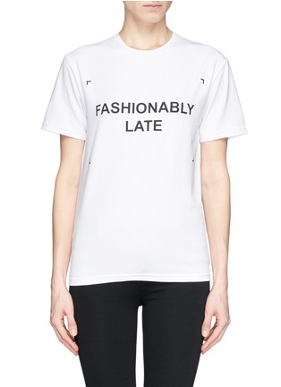Main View - Click To Enlarge Main View - Click To Enlarge - ANNA K - 'Fashionably Late' slogan T-shirt