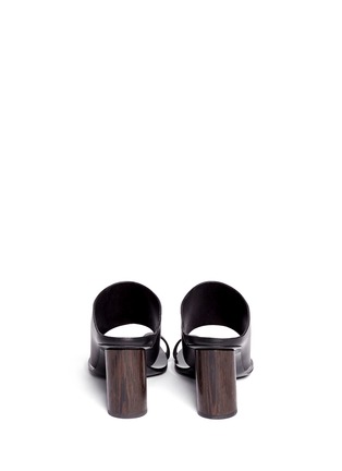 PROENZA SCHOULER - Wooden heel leather mule sandals - on SALE | Black Sandals Mid Heels | Women 