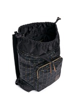 Detail View -Click To Enlarge x PORTER check print techno fabric drawstring backpack