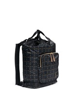 Front View -Click To Enlarge x PORTER check print techno fabric drawstring backpack