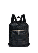 Main View -Click To Enlarge x PORTER check print techno fabric drawstring backpack