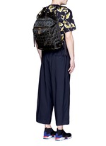 Figure View -Click To Enlarge x PORTER check print techno fabric drawstring backpack