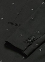 Click To Enlarge Rubberised star print tuxedo blazer
