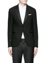 Main View -Click To Enlarge Rubberised star print tuxedo blazer