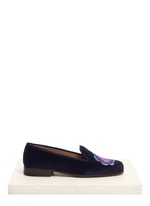 Stubbs & Wootton&nbsp;'Boom Pow' velvet slip-ons