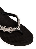 Detail View -Click To Enlarge 'Crocodile' crystal flip flops