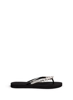 Main View -Click To Enlarge 'Crocodile' crystal flip flops