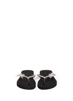 Figure View -Click To Enlarge 'Crocodile' crystal flip flops