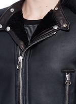 Detail View -Click To Enlarge Vintage shearling leather biker jacket