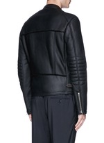 Back View -Click To Enlarge Vintage shearling leather biker jacket