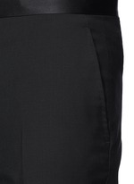 Detail View -Click To Enlarge Slim fit satin trim tuxedo pants