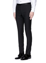 Front View -Click To Enlarge Slim fit satin trim tuxedo pants