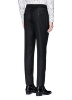 Back View -Click To Enlarge Slim fit stripe jacquard wool pants