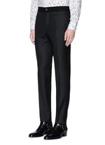 Front View -Click To Enlarge Slim fit stripe jacquard wool pants