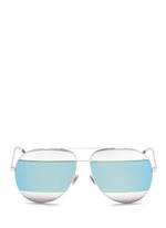 Main View -Click To Enlarge 'Dior Split' inset metal aviator mirror sunglasses
