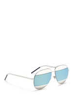 Figure View -Click To Enlarge 'Dior Split' inset metal aviator mirror sunglasses