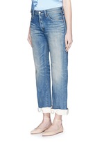Front View -Click To Enlarge Petersham ribbon bow cuff selvedge jeans