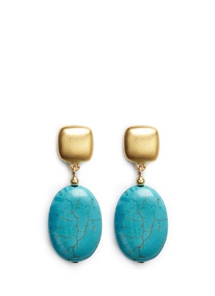 Main View - Click To Enlarge Main View - Click To Enlarge - Kenneth Jay Lane - Marbled stone drop earrings